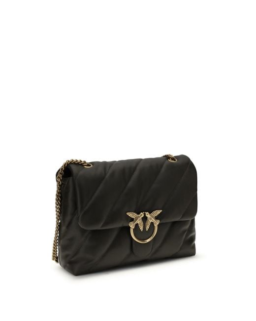Pinko Black Shoulder Bag Love Puff Mud