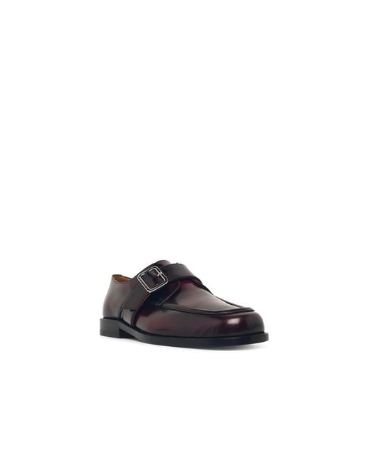 Marni White Burgundy Leather Loafers for men