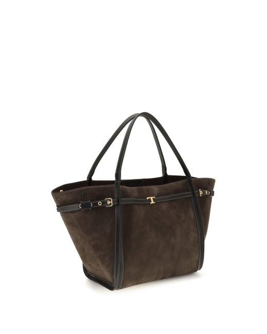 Tod's Brown Suede Tote Bag