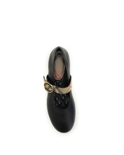 Burberry White Robin Leather Ballerinas