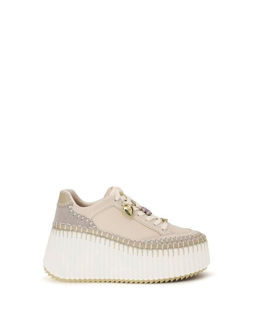 Chloé White Wedge Sneakers Nama