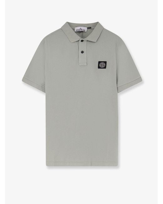 Stone Island Gray Polo Shirt With Logo for men