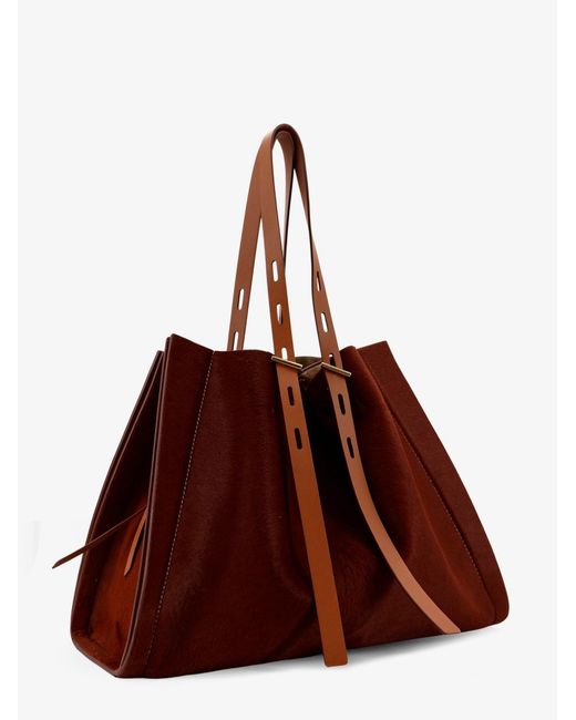 MINOBOSSI Brown Pony Skin Shoulder Bag