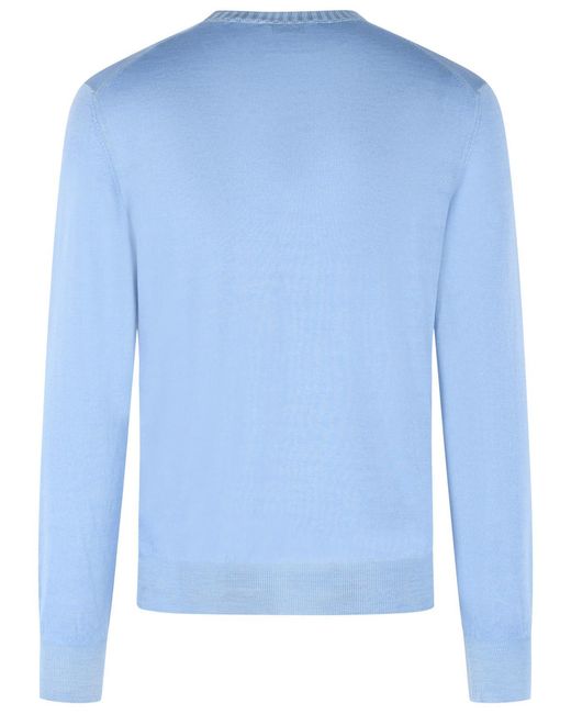 Gran Sasso Blue Virgin Wool Sweater Light for men
