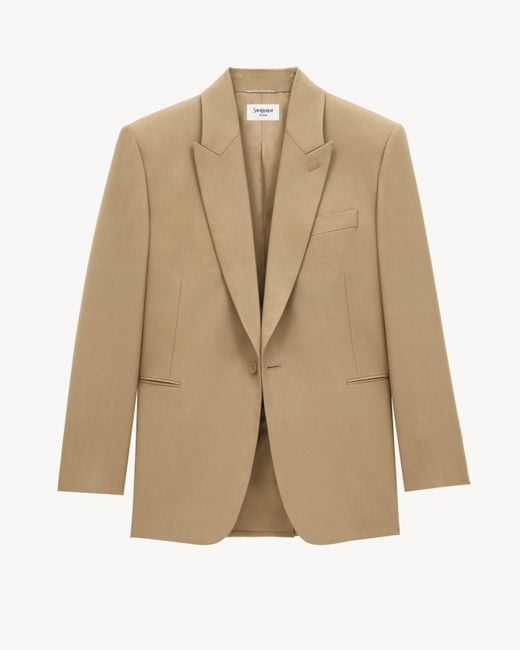 Saint Laurent Natural Wool Gabardine Jacket for men