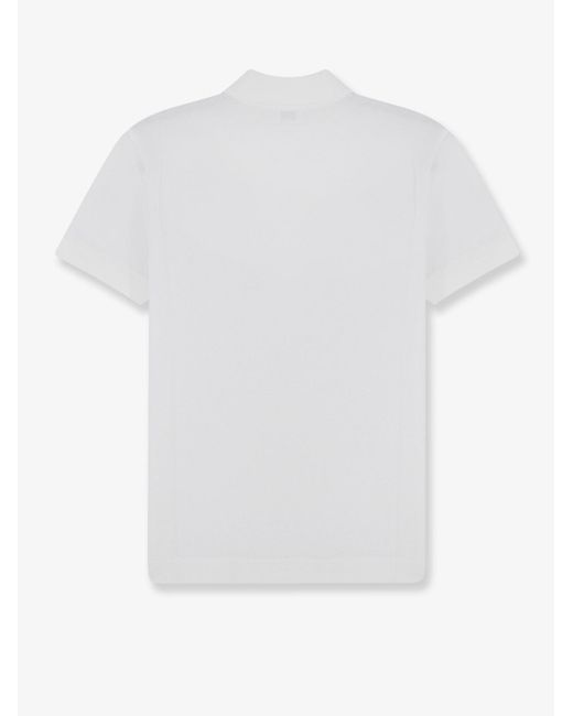 Brunello Cucinelli White Cotton Blend Polo Shirt