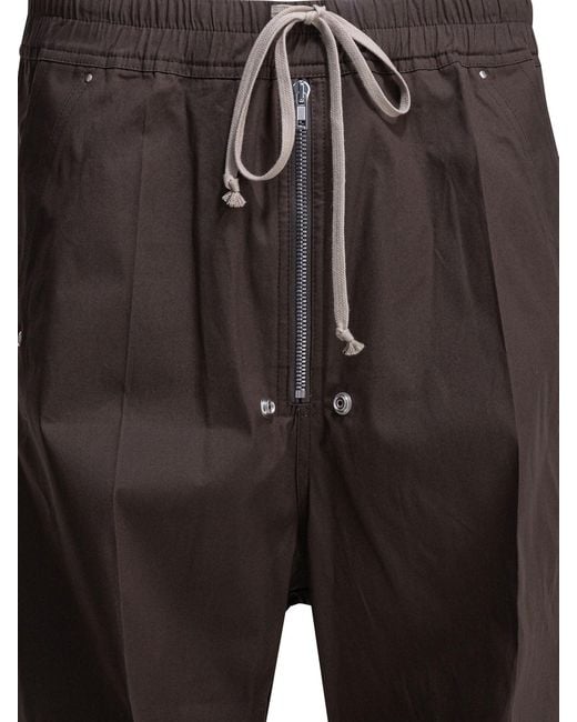 Rick Owens Black Cotton Blend Trousers for men