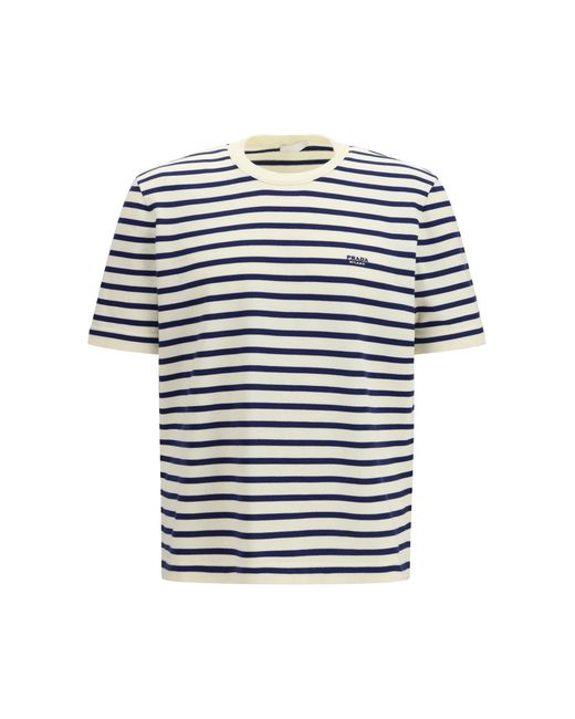 Prada Natural Short-Sleeve Cotton Sweater for men