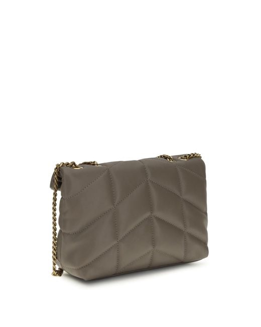 Saint Laurent Gray Puffer Toy Shoulder Bag