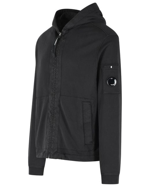 C P Company Black Cotton Sweatshirt for men