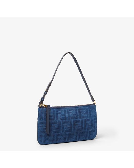 Fendi Blue "Baguette" Mini Pouch