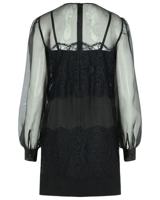 Dolce & Gabbana Black Dolce & Gabbana Silk Organza Dress