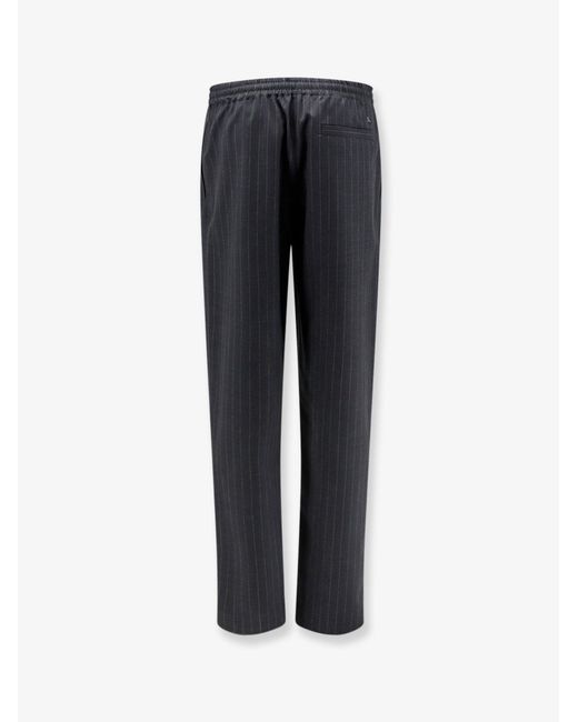 Burberry Blue Wool Trousers With Drawstring for men