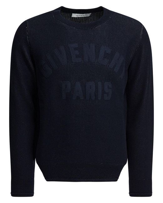 Men's Blue Jumper With Embroidered Logo