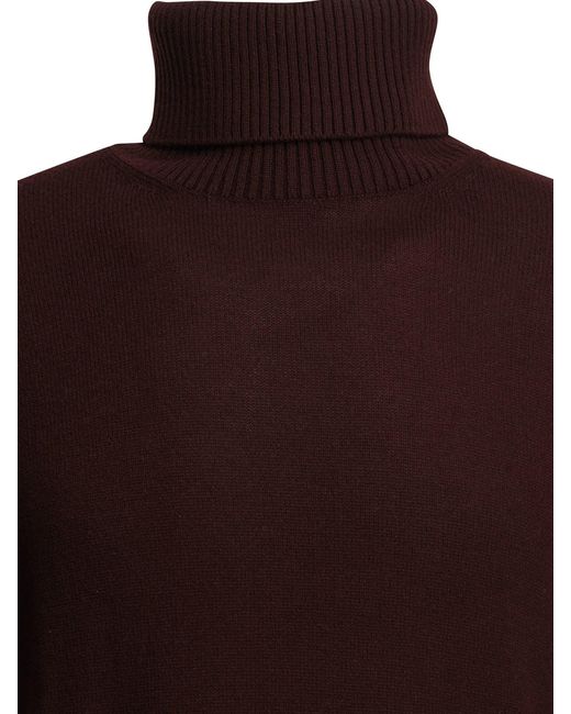 Altum Brown Cashmere Turtleneck Sweater Bordeaux