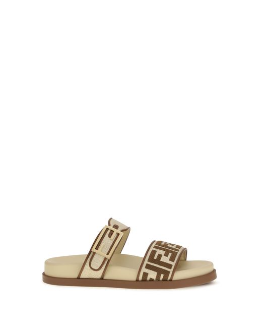 Fendi Metallic Feel Slide Sandals
