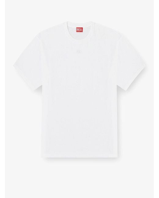 DIESEL White T-Lucien-Ihbi Cotton T-Shirt for men