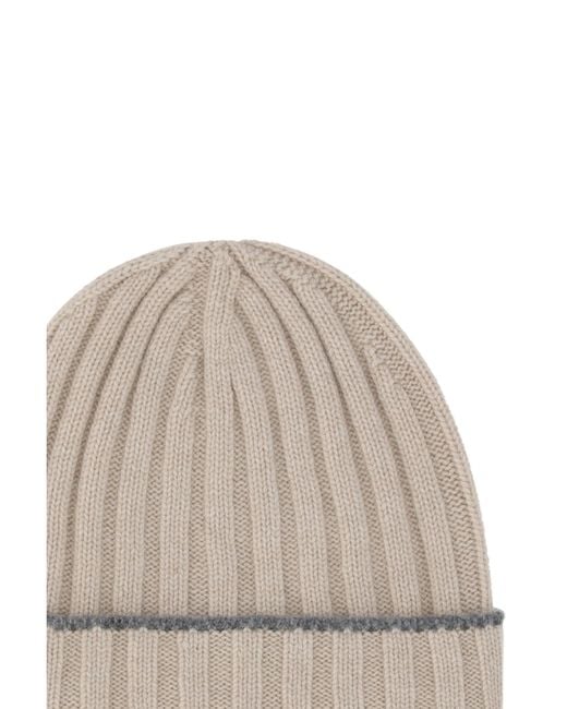 Brunello Cucinelli Natural Beanie Hat for men