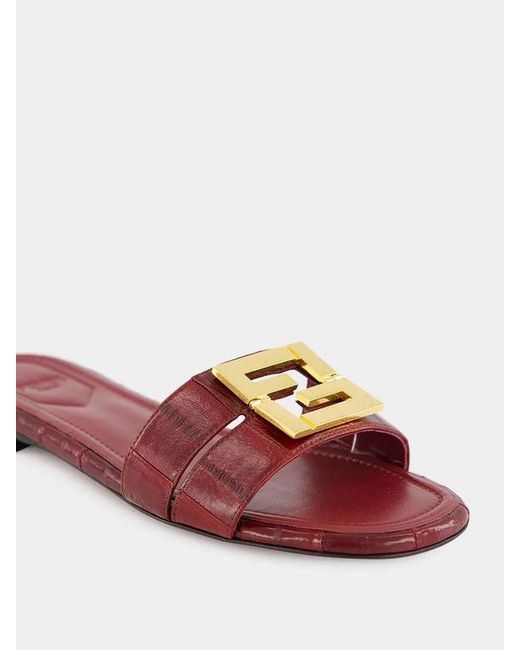 Fendi Red Ffold" Sandals