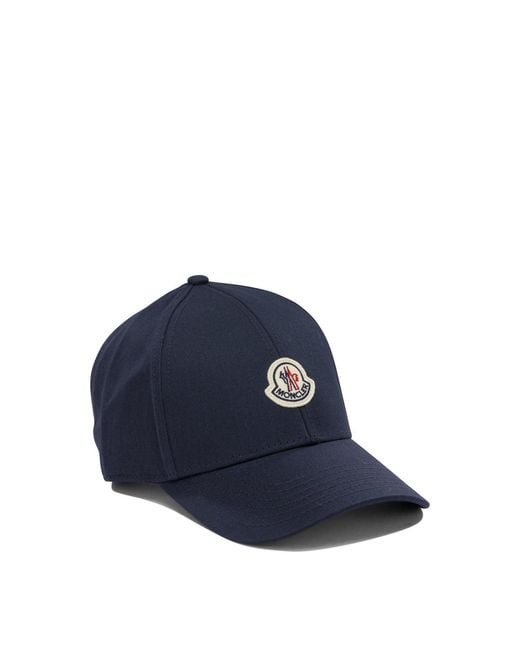 Moncler Blue Baseball Cap With Logo for men