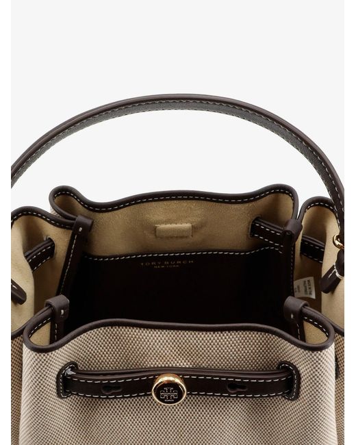 Tory Burch Natural Romy Canvas Bucket Bag