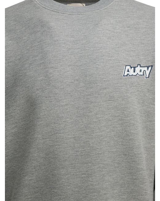 Autry Gray Crewneck Sweatshirt With Logo for men