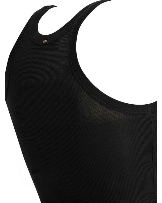 Max Mara Black Cotton And Silk Tank Top
