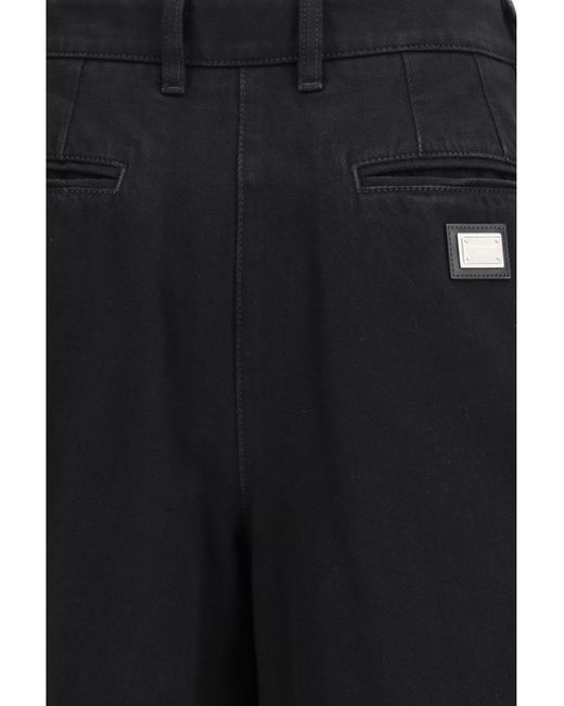 Dolce & Gabbana Black Wide-Leg Cotton Jeans