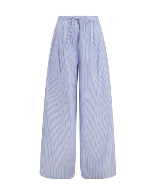 Dolce & Gabbana Blue Dolce & Gabbana Striped Poplin Pants