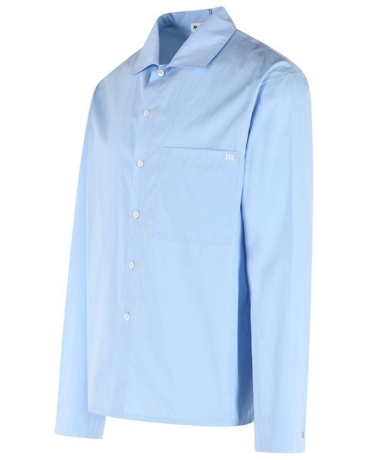 Jil Sander Blue Light Cotton Shirt for men