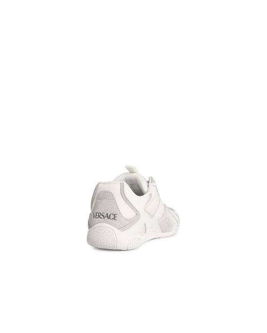 Versace White 'Galaxia' Leather Blend Sneakers for men