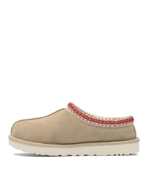Ugg White Flat Shoes Sand/Dark Cherry