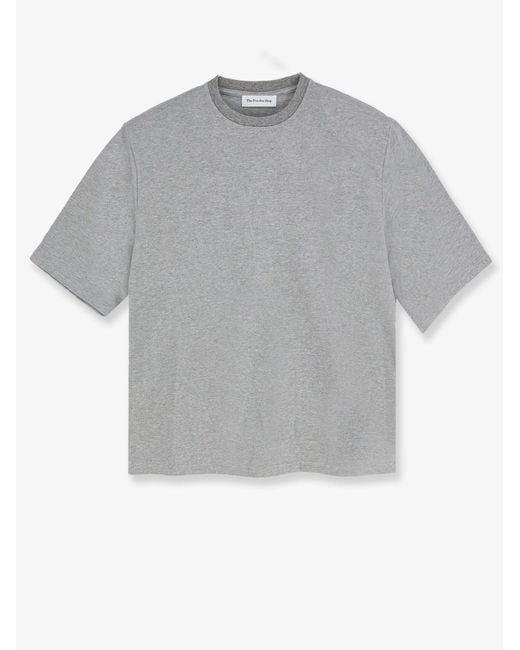 Frankie Shop Gray Hugo Ribbed Cotton Blend T-Shirt