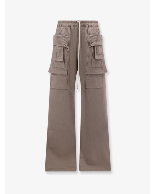 Rick Owens Gray Cotton Cargo Trousers for men