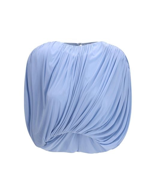Women's Blue Pleated Blouse