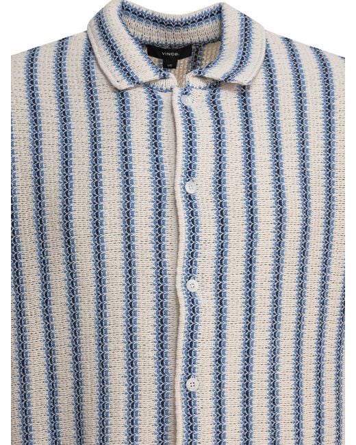 Vince Blue Striped Shirt for men