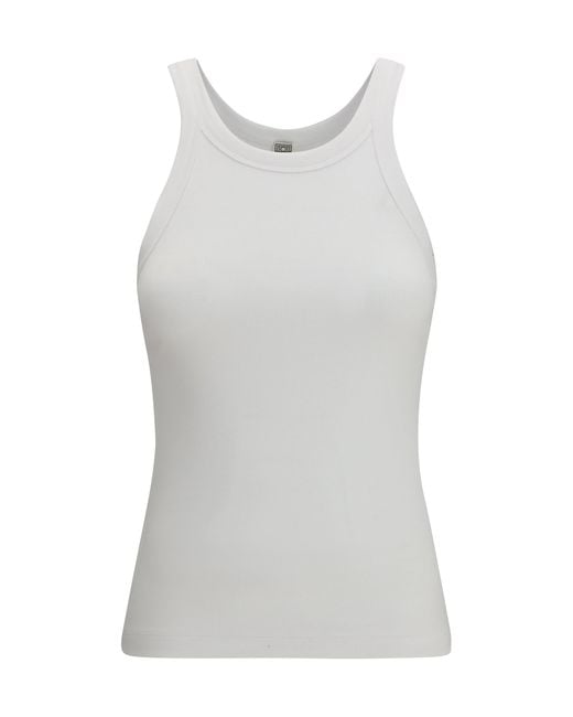 Totême Gray Ribbed Cotton Tank Top