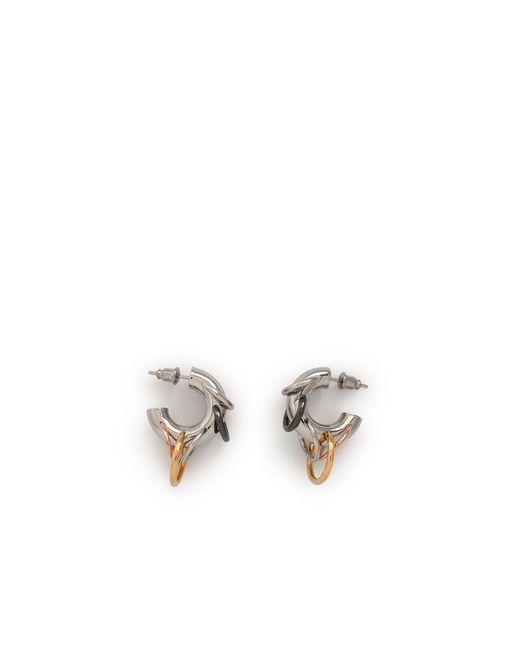 Panconesi White Pierced Hoops Brass Earrings