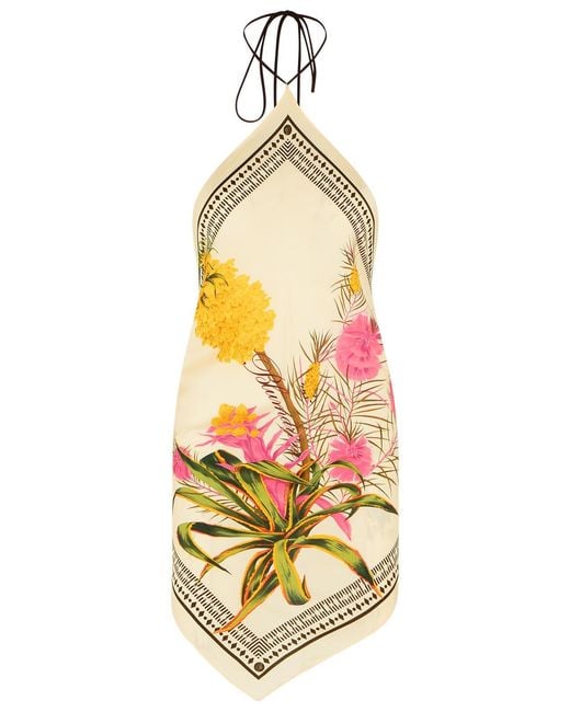 Blumarine Metallic Printed Twill Scarf Top