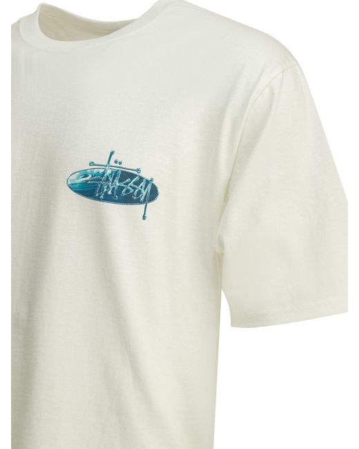 Stussy White Cotton T-Shirt for men