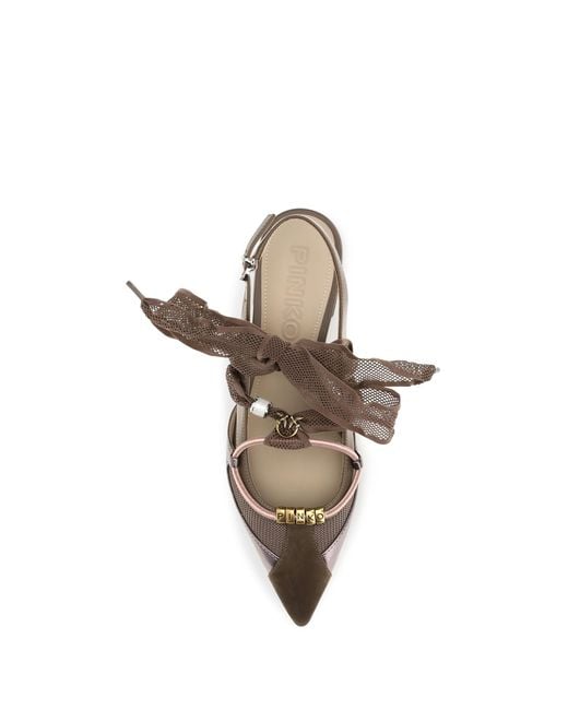 Pinko Brown Ballerina Gianira Leather