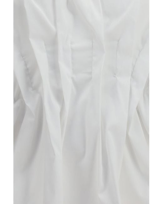Ella White Shirt With Front Ruching