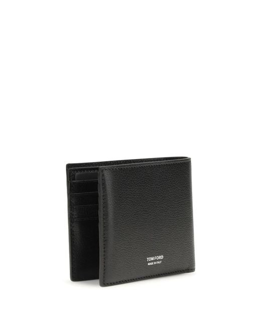Tom Ford Black Leather Bifold Wallet for men