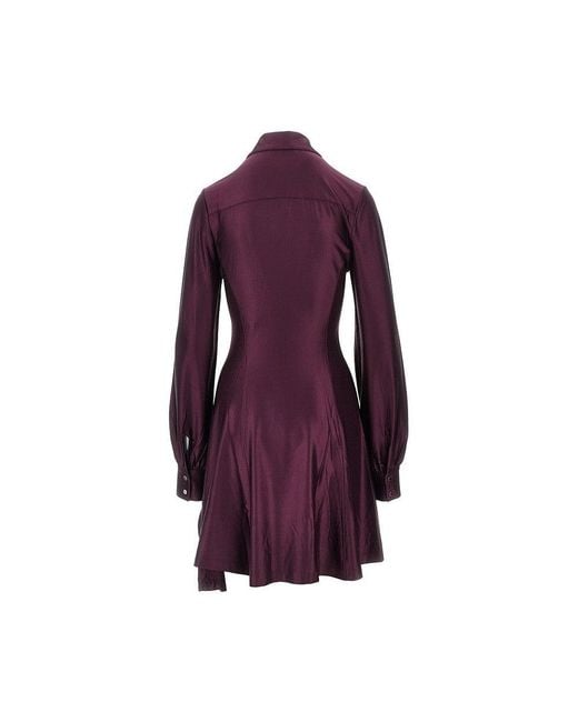 Rabanne Purple Draped Jersey Mini Dress