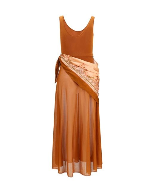 Zimmermann Brown Maxi Dress Aster Scarf