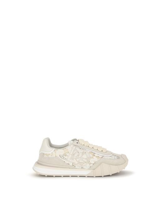 Dolce & Gabbana White Sneakers Leather And Lace