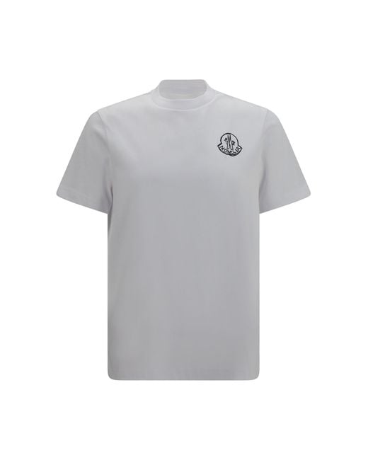 Moncler Gray Logo Patch Cotton Jersey T-Shirt for men