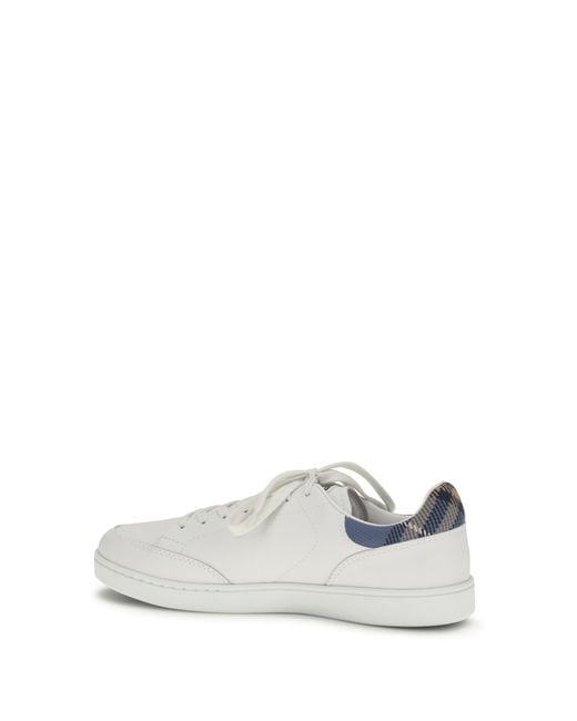 Burberry White Set Leather Sneakers for men