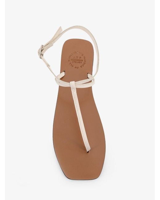 Atp Atelier Natural Alassio Leather Sandals
