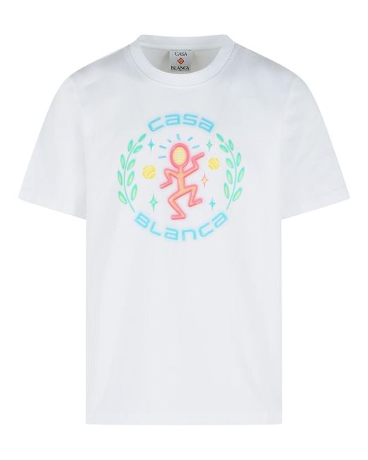 Casablanca White 'Dance Joy' Cotton T-Shirt for men